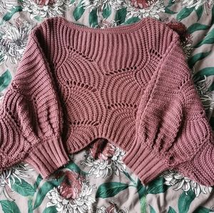 Cropped poncho-style sweater